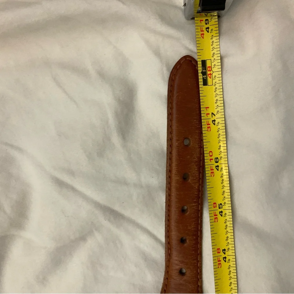 Men’s Size 44 Braided Brown black Genuine Leather Brass Buckle Belt